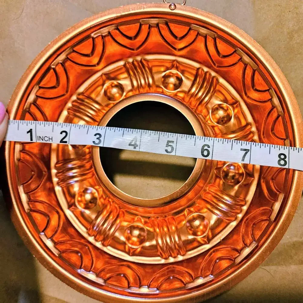 Vintage Copper-Tone Aluminum 3 1/2 Cup Bundt Jell-O Mold Wall Decor